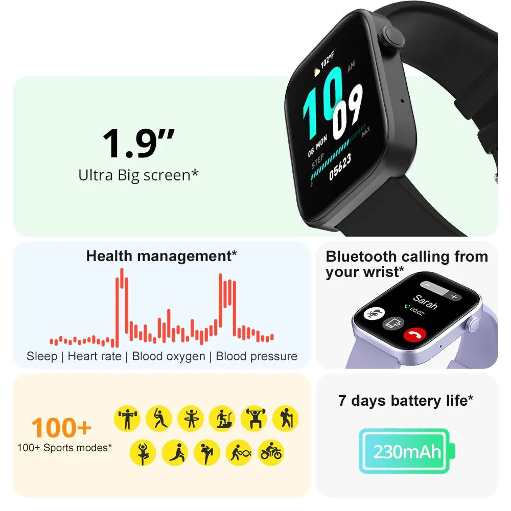 Sleek. Smart. Affordable. SSA Smartwatch 1.9"